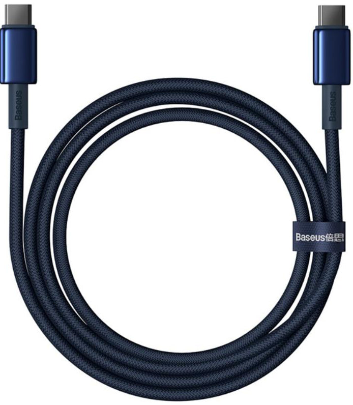 USB-C - USB-C Daten- und Ladekabel Baseus Tungsten Gold, 100W, 2m, Marineblau P10319800321-04