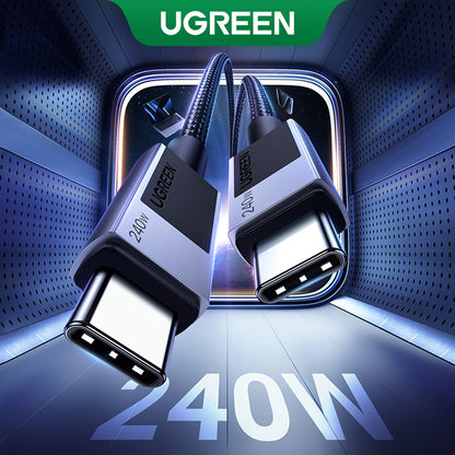 Câble de Données et de Charge USB-C - USB-C UGREEN L513, 240W, 1m, Noir