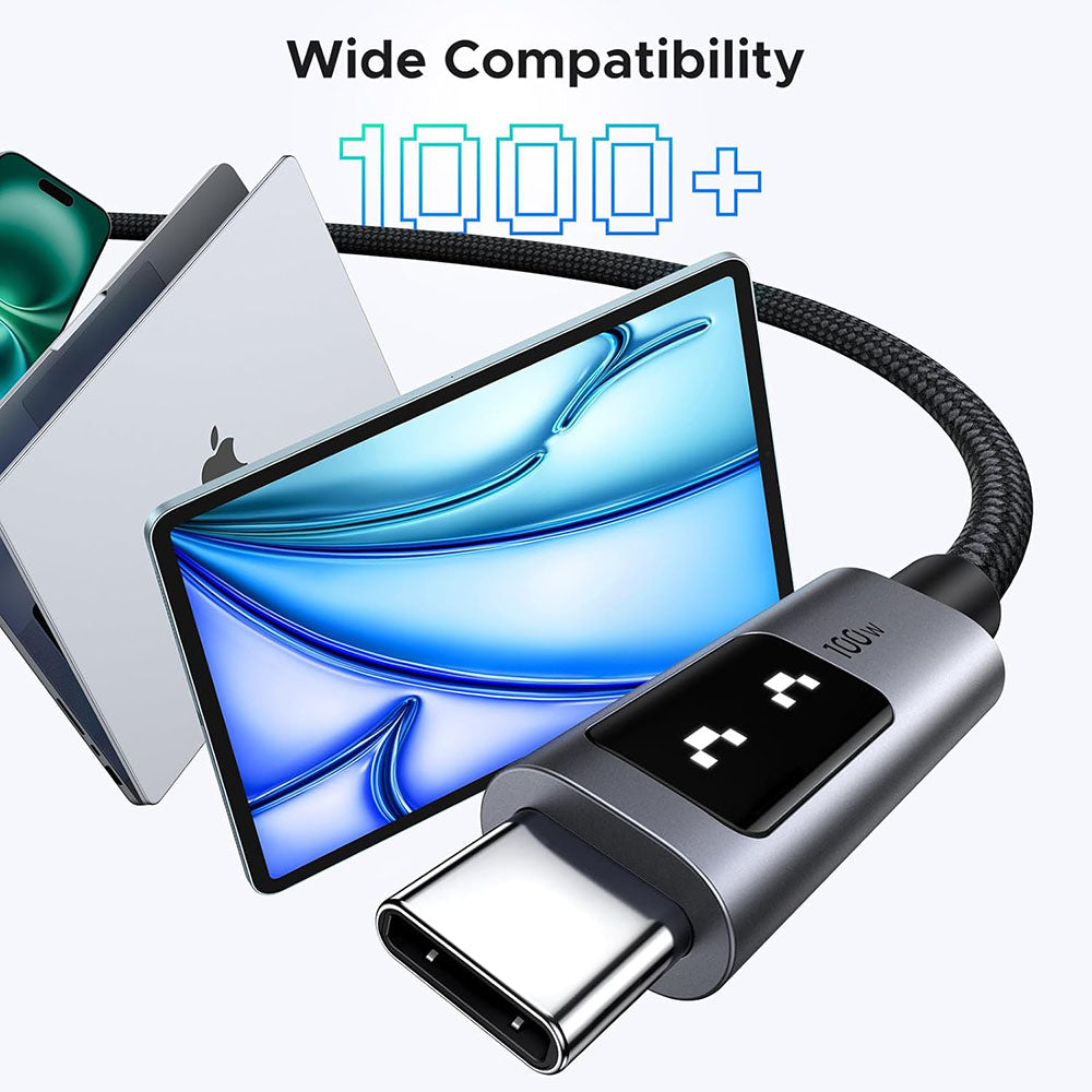 USB-C - USB-C Data- en Oplaadkabel UGREEN L509, 100W, 1m, Gri
