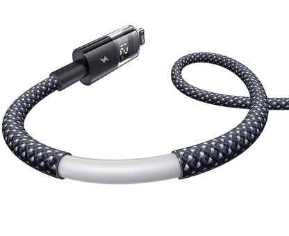 USB-A - Lightning Baseus Display 2 Data- en Oplaadkabel, 18W, 1m, Zwart P10382700121-00
