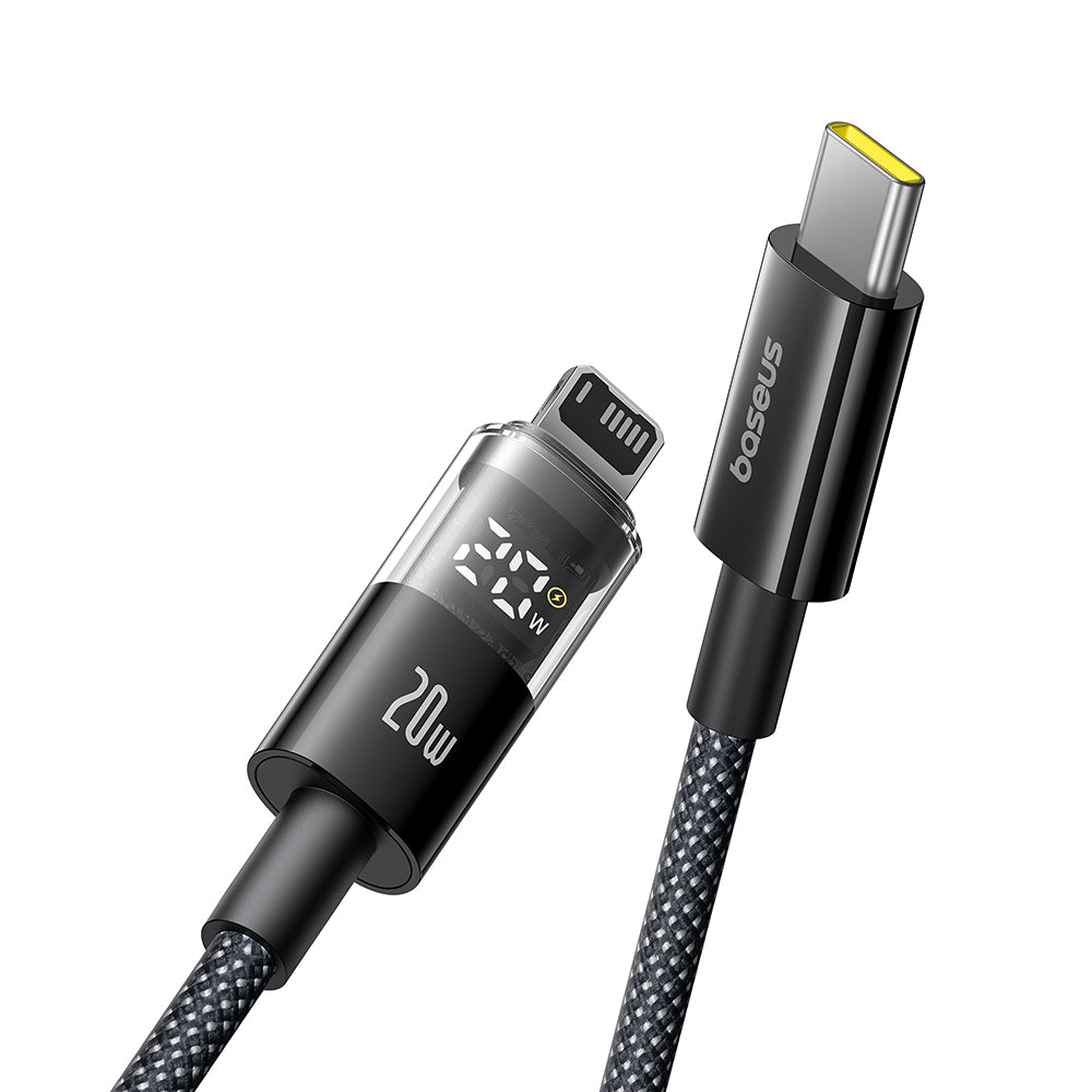 Data- en Oplaadkabel USB-C - Lightning Baseus Display 2, 20W, 1m, Zwart P10382703121-00