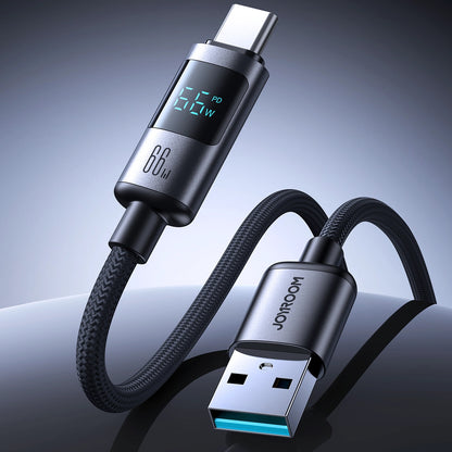 Daten- und Ladekabel USB-A - USB-C Joyroom S-A16 Pro Prism Display, 66W, 1.2m, Schwarz