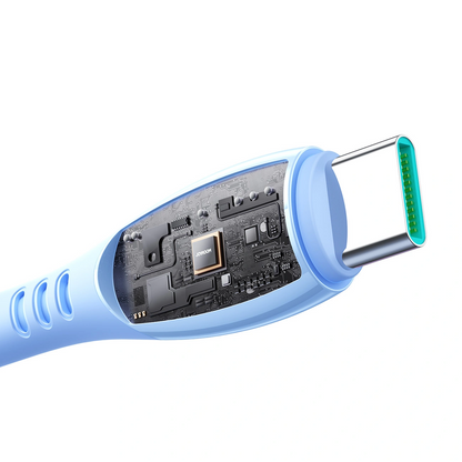 Câble de Données et de Charge USB-C - USB-C Joyroom S-A59 Vibrant, 60W, 1.2m, Bleu