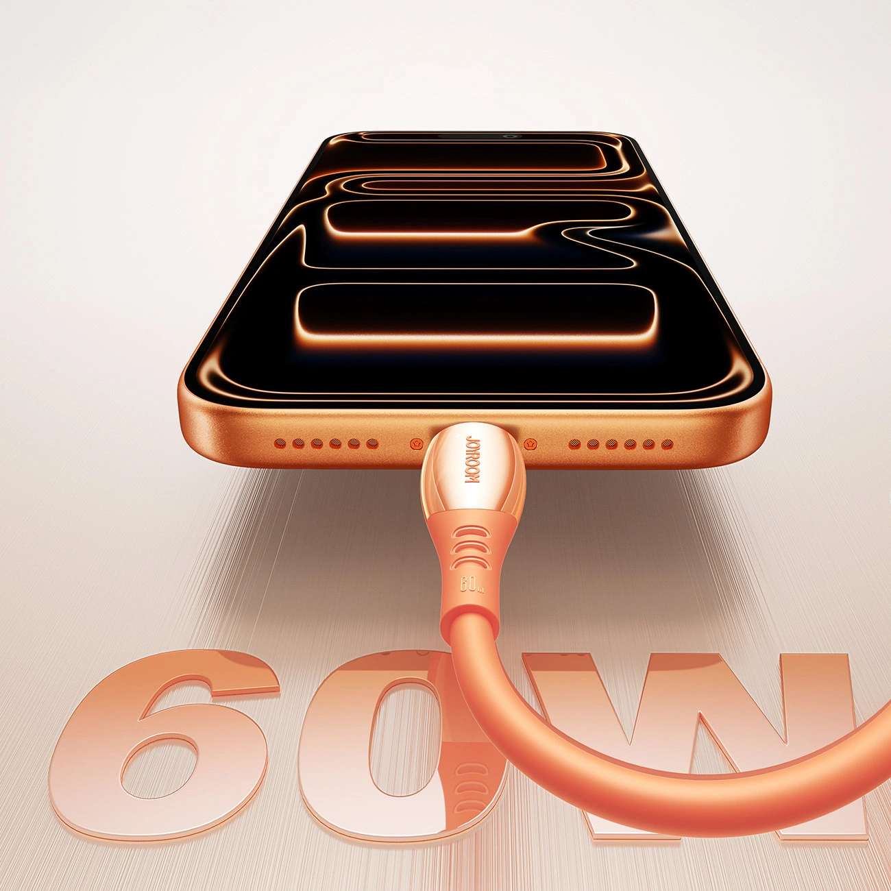 Câble de Données et de Charge USB-C - USB-C Joyroom S-A59 Vibrant, 60W, 1.2m, Orange