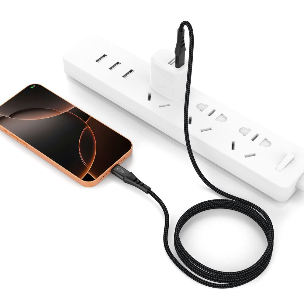 USB-C Data- en Oplaadkabel - USB-C Tech-Protect UB11T Ultraboost, 240W, 1m, Zwart