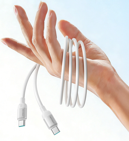 USB-C Data- en Oplaadkabel - USB-C Joyroom S-A62 Lively, 60W, 1,2m, Wit