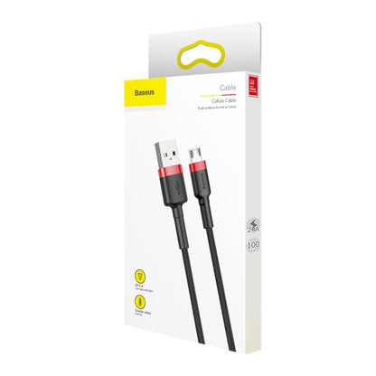 Data- en oplaadkabel USB-A - microUSB Baseus Cafule, 18W, 1m, Rood CAMKLF-B91