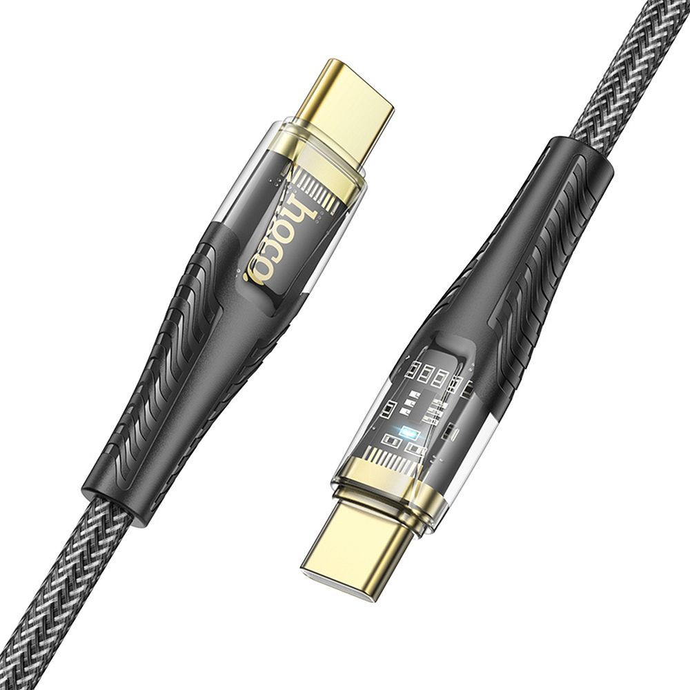 USB-C - USB-C Data- en Oplaadkabel HOCO U121, 60W, 1.2m, Zwart