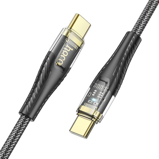 Câble de Données et de Charge USB-C - USB-C HOCO U121, 60W, 1.2m, Noir