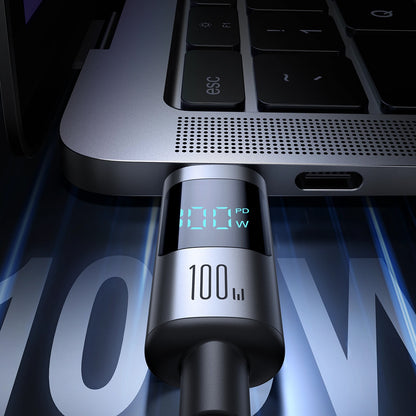 USB-C Data- en Oplaadkabel - USB-C Joyroom S-A16 Pro Prism Display, 100W, 1.2m, Zwart
