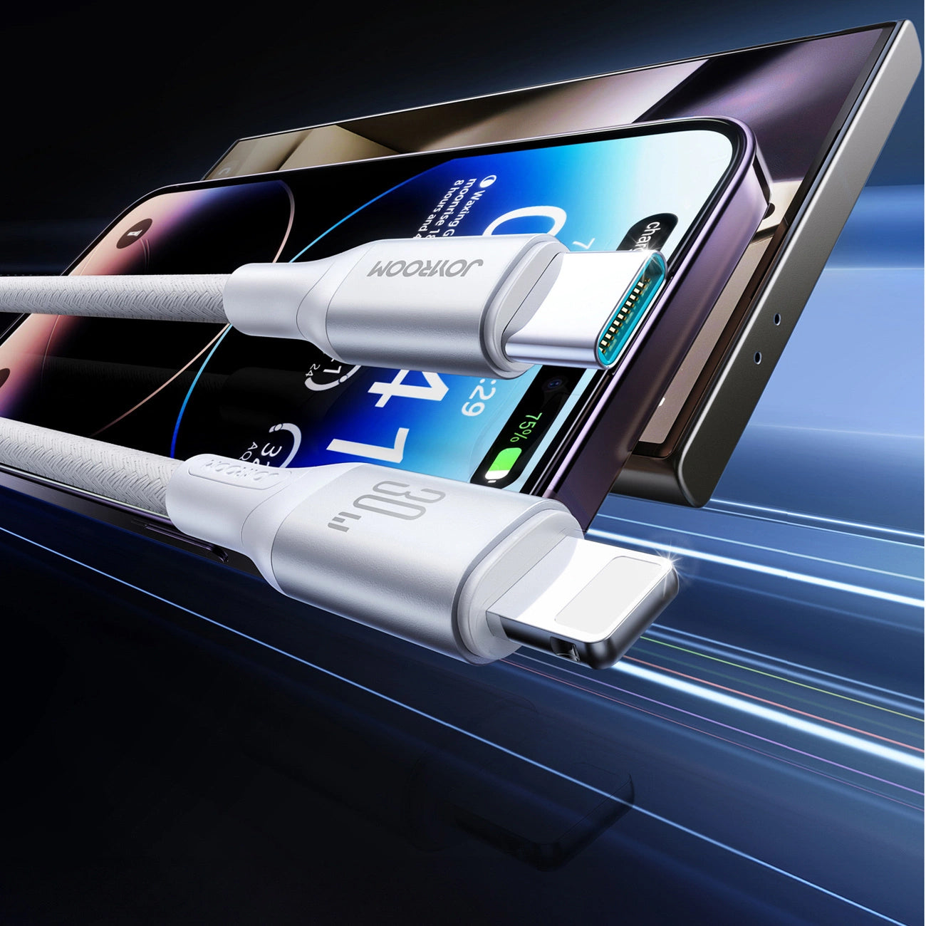USB-C - Lightning Lade- und Datenkabel Joyroom S-A28 Flash, 30W, 2m, Weiß