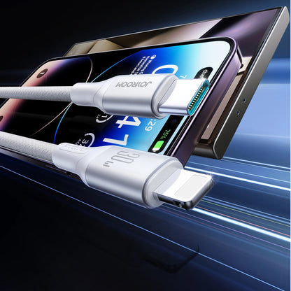 USB-C - Lightning Lade- und Datenkabel Joyroom S-A28 Flash, 30W, 2m, Weiß