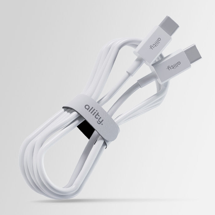 USB-C Data- en Oplaadkabel - USB-C Allity. AUC-03, 100W, 1m, Wit
