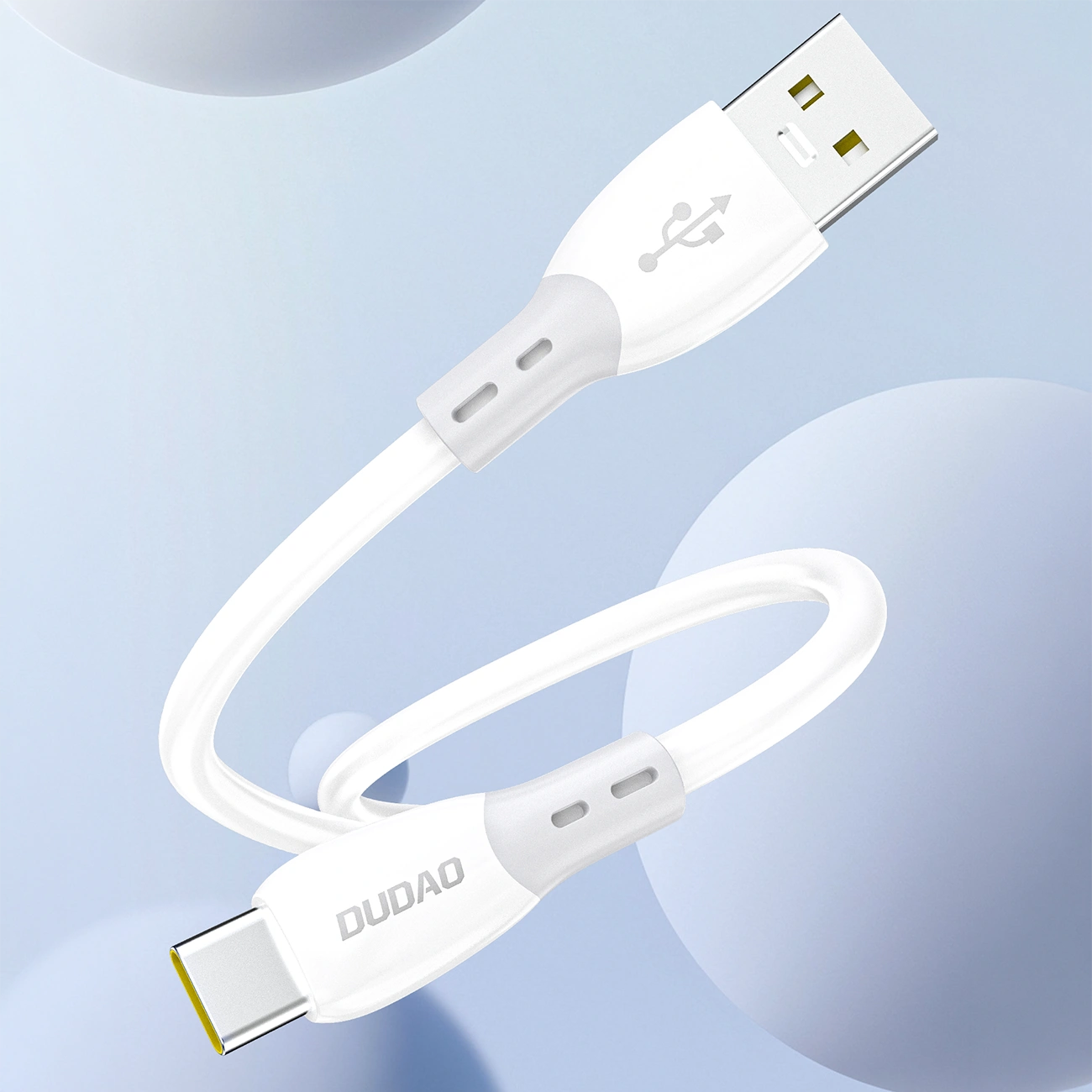Câble de Données et de Charge USB-A - USB-C Dudao L25ST, 100W, 1m, Blanc