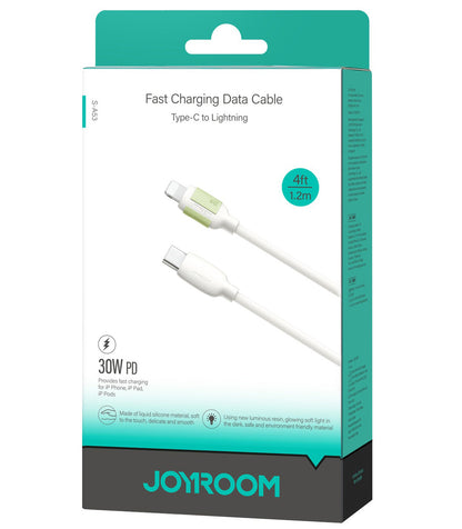 USB-C - Lightning Data- en Oplaadkabel Joyroom S-A53, 30W, 1.2m, Beige