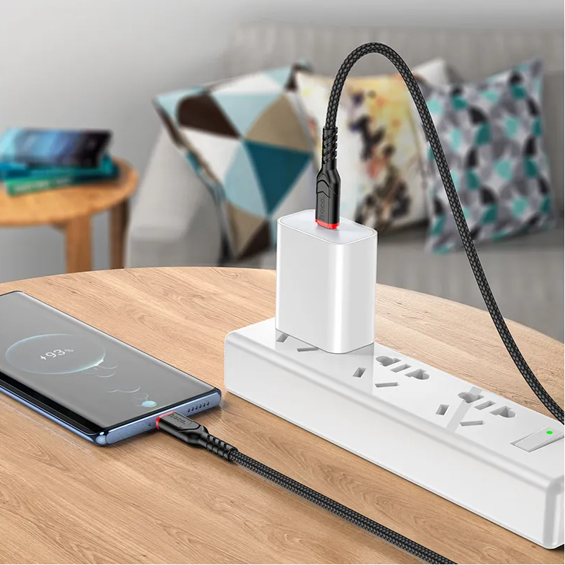 Câble de données et de charge USB-C - USB-C HOCO X59 Victory, 60W, 3m, Noir