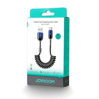 USB-A - USB-C Joyroom S-A43 Crystal Data- en Oplaadkabel, 60W, 1.5m, Zwart
