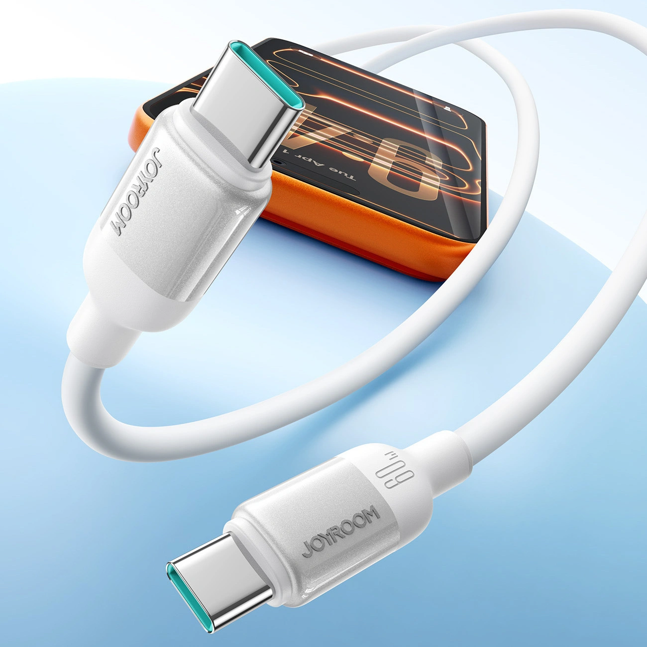 USB-C Data- en Oplaadkabel - USB-C Joyroom S-A62 Lively, 60W, 1,2m, Wit