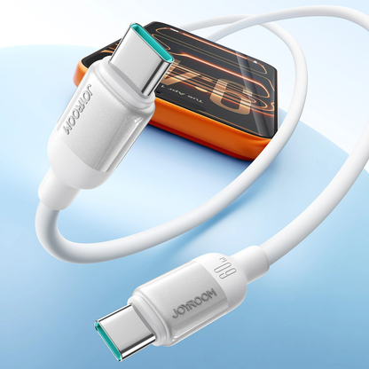 USB-C Data- en Oplaadkabel - USB-C Joyroom S-A62 Lively, 60W, 1,2m, Wit