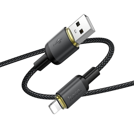 USB-A - Lightning HOCO X128 Benefit Data- en Oplaadkabel, 12W, 1m, Zwart