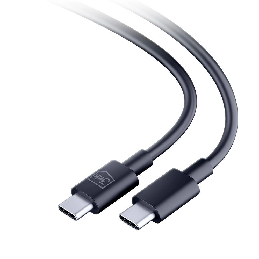 USB-C data- en oplaadkabel - USB-C 3MK Hyper, 100W, 1,2 m, zwart 