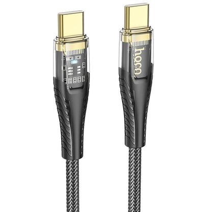 USB-C - USB-C Data- en Oplaadkabel HOCO U121, 60W, 1.2m, Zwart