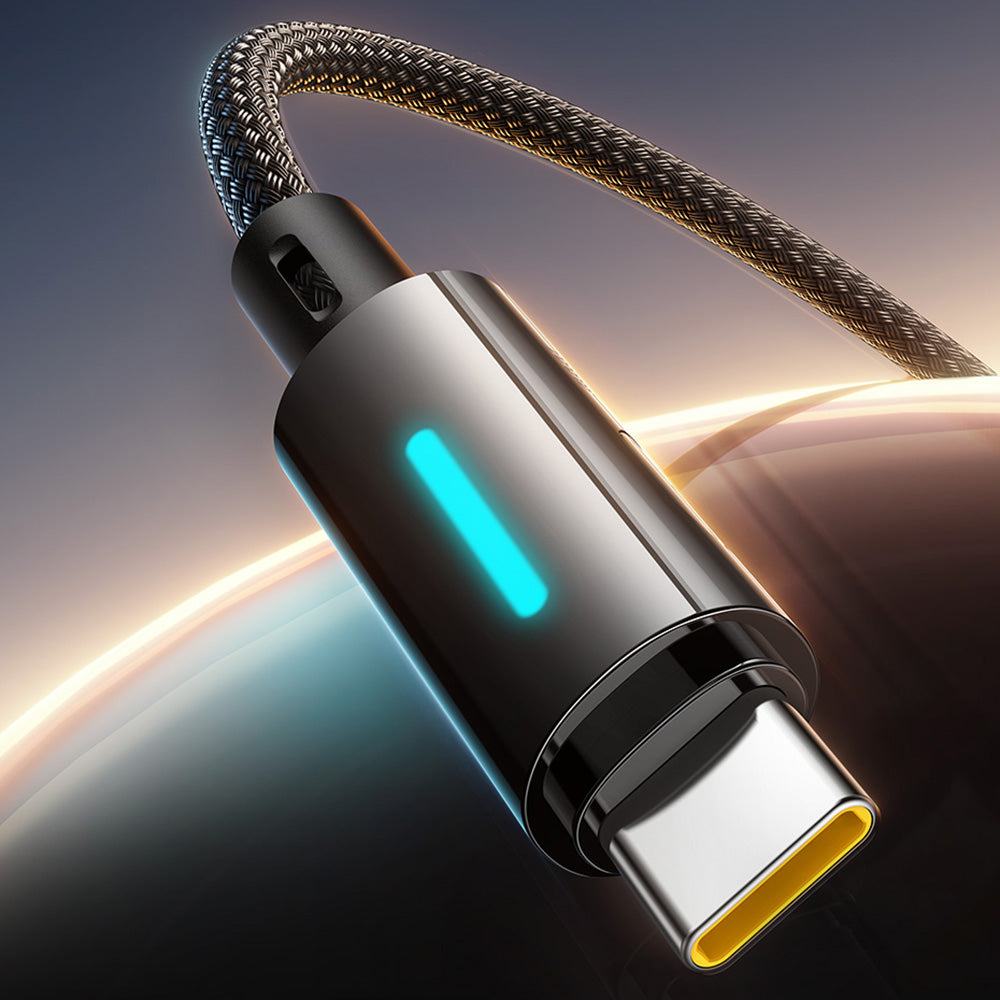 Câble de Données et de Charge USB-A - USB-C Baseus Lit Button Control, 100W, 2m, Noir P10379002121-01