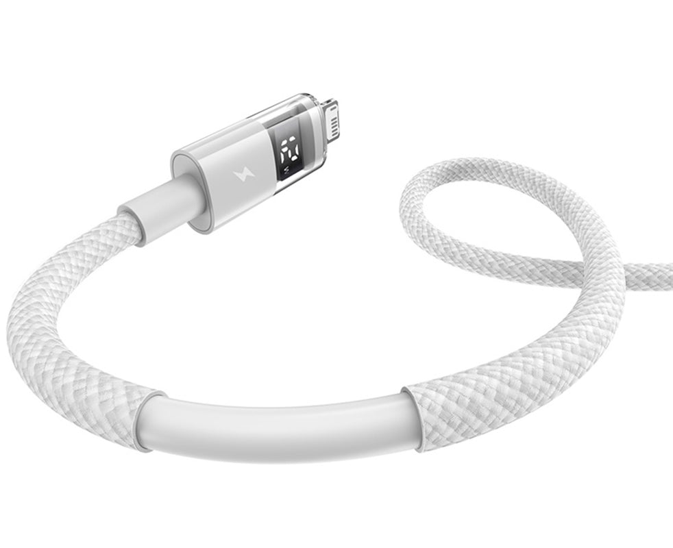 Data- en Oplaadkabel USB-A - Lightning Baseus Display 2, 18W, 2m, Wit P10382700211-01
