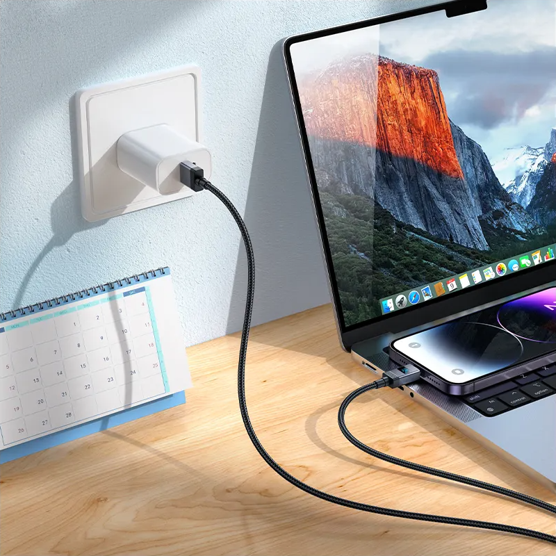 Data- en Oplaadkabel USB-A - Lightning HOCO X118 Display, 12W, 1m, Zwart