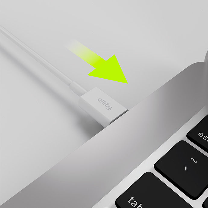 USB-C Data- en Oplaadkabel - USB-C Allity. AUC-03, 100W, 1m, Wit
