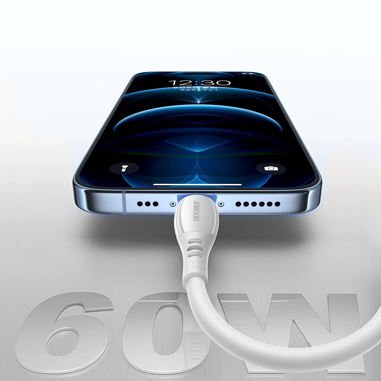 USB-C Data- en Oplaadkabel - USB-C Joyroom S-A59 Vibrant, 60W, 1.2m, Wit