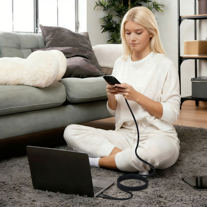 USB-C Data- en Oplaadkabel - USB-C Tech-Protect UB11T Ultraboost, 240W, 2m, Zwart