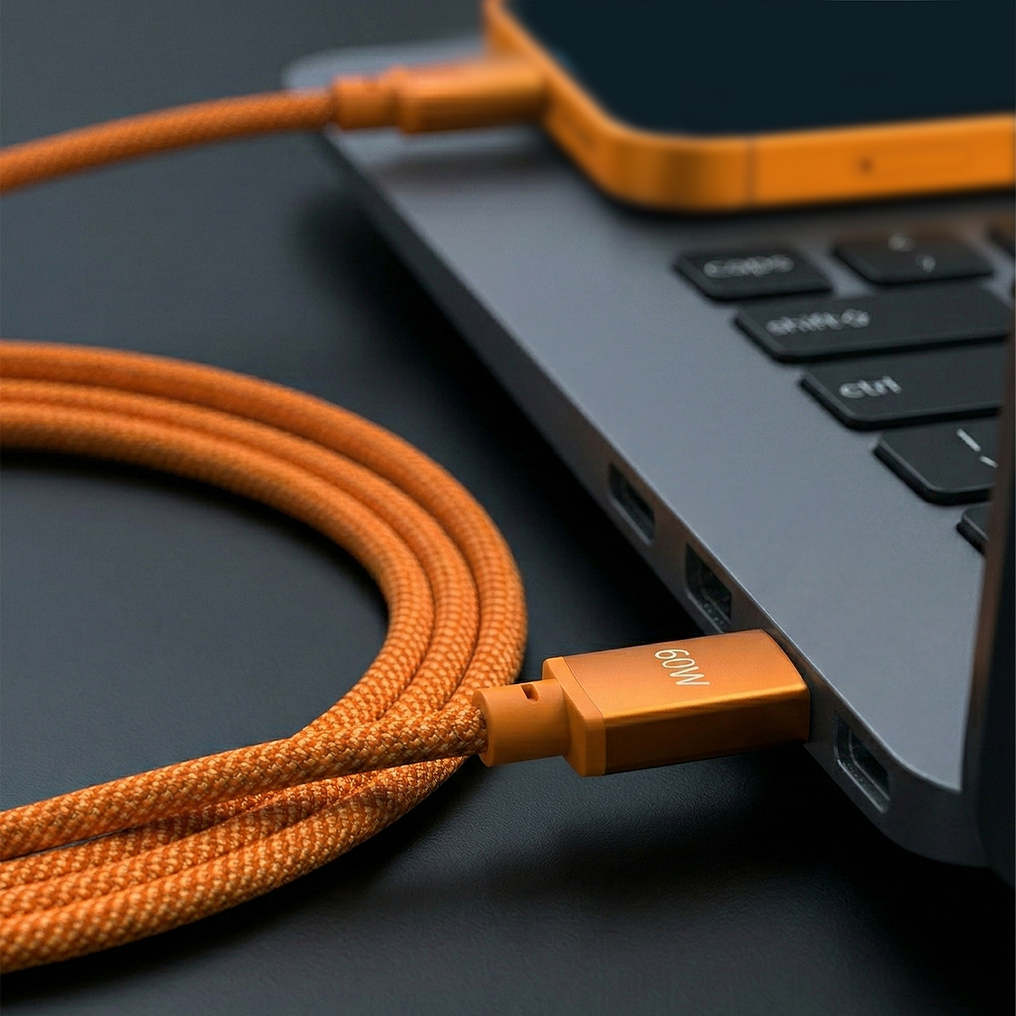 USB-C Data and Charging Cable - USB-C Forever Saffron, 60W, 1m, Orange