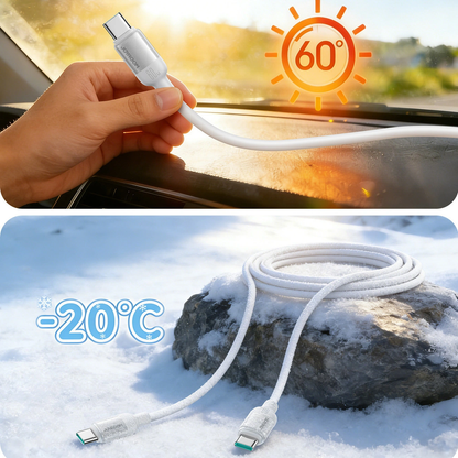 USB-C Data- en Oplaadkabel - USB-C Joyroom S-A62 Lively, 60W, 1,2m, Wit