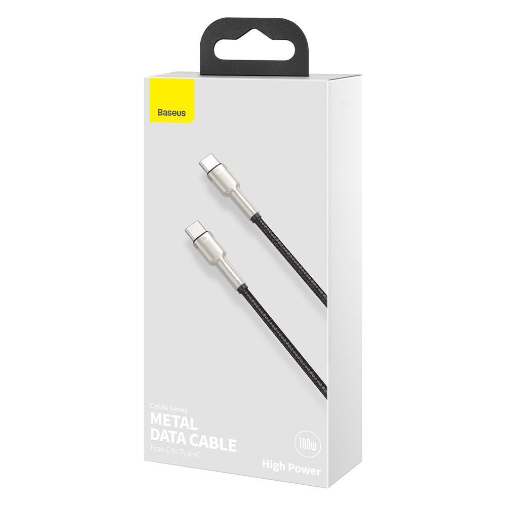 USB-C Data en Oplaadkabel - USB-C Baseus Cafule, 100W, 2m, Zwart CATJK-D01