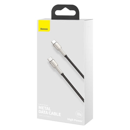 USB-C Data en Oplaadkabel - USB-C Baseus Cafule, 100W, 2m, Zwart CATJK-D01