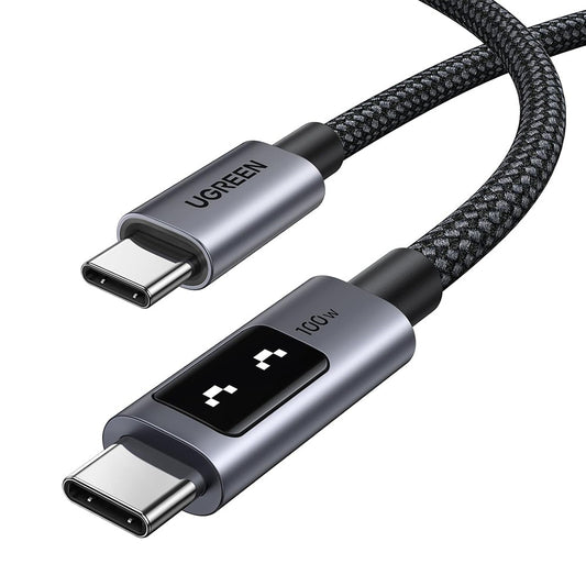 Câble de Données et de Charge USB-C - USB-C UGREEN L509, 100W, 2m, Gris