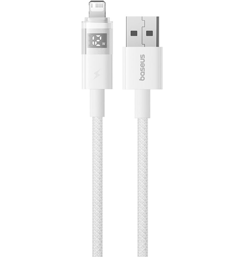 Data- en Oplaadkabel USB-A - Lightning Baseus Display 2, 18W, 2m, Wit P10382700211-01