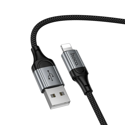 USB-A - Lightning Data- en Oplaadkabel HOCO X121, 27W, 1.5m, Zwart
