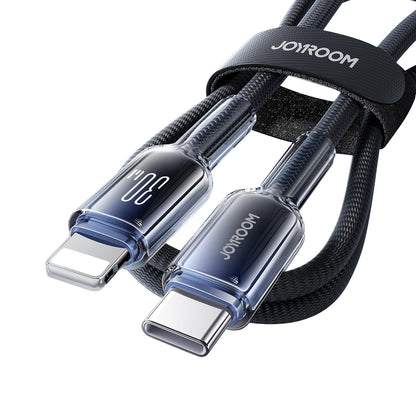 USB-C - Lightning Data- en Oplaadkabel Joyroom S-A42, 30W, 1,2m, Zwart