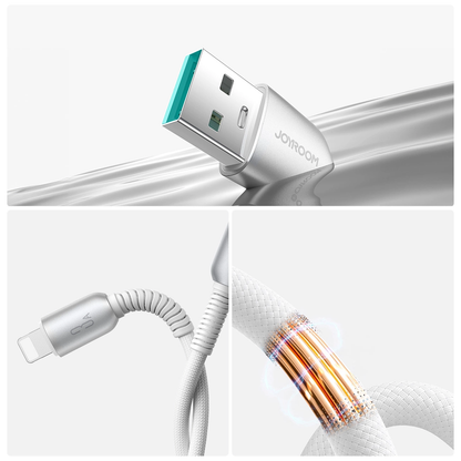 USB-A - Lightning Data- en Oplaadkabel Joyroom S-A51, 18W, 1,2m, Grijs
