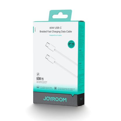 USB-C data- en oplaadkabel - USB-C Joyroom S-A45, 60W, 1m, Wit 