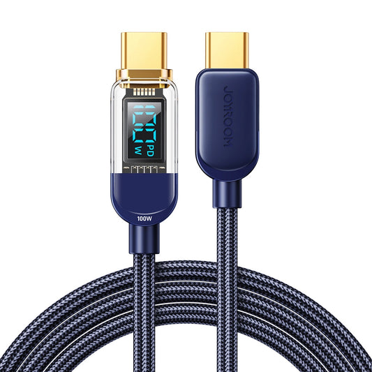 USB-C Daten- und Ladekabel - USB-C Joyroom A4 Display, 100W, 1,2m, Blau