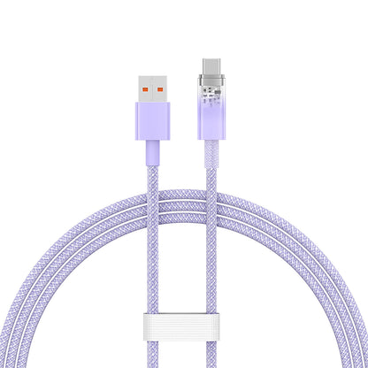 Câble de Données et de Charge USB-A - USB-C Baseus Explorer, 100W, 1m, Mauve CATS010405