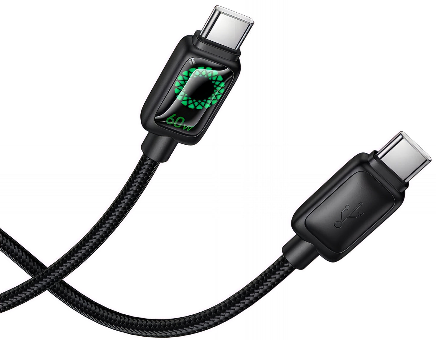 USB-C Daten- und Ladekabel - USB-C HOCO U146, 60W, 1,2m, Schwarz