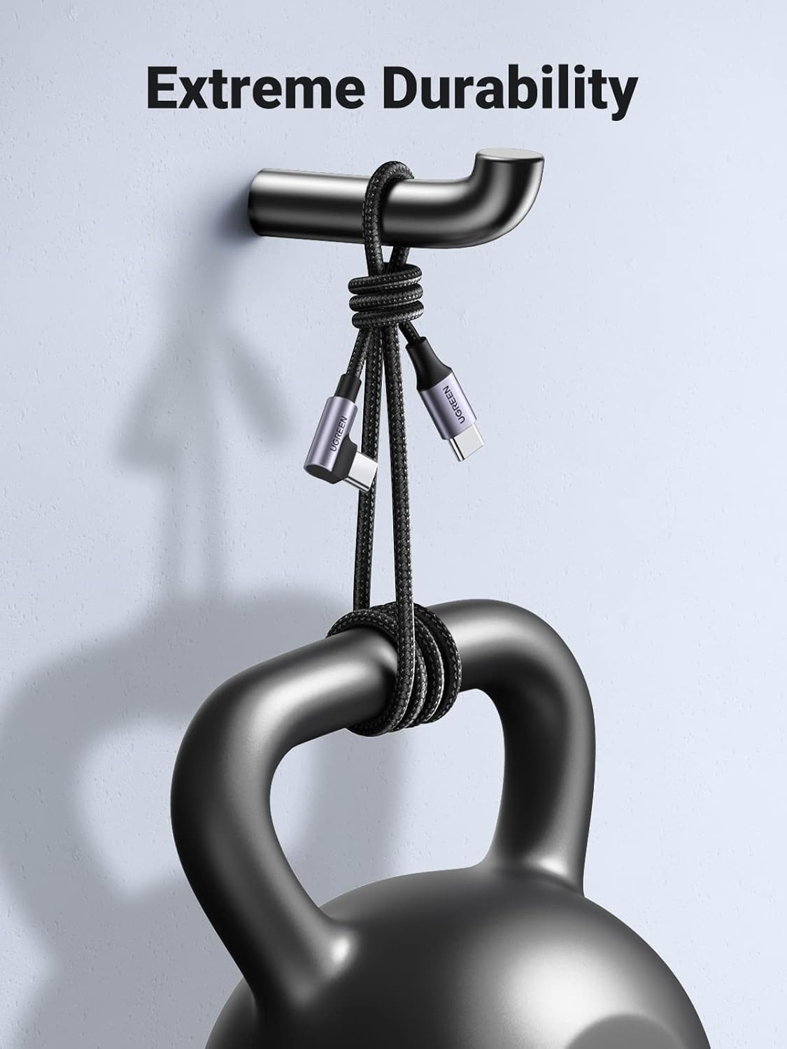 USB-C Daten- und Ladekabel - USB-C UGREEN US255 Angled, 60W, 3m, Grau