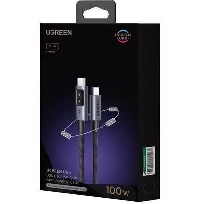 USB-C - USB-C Data- en Oplaadkabel UGREEN L509, 100W, 1m, Gri