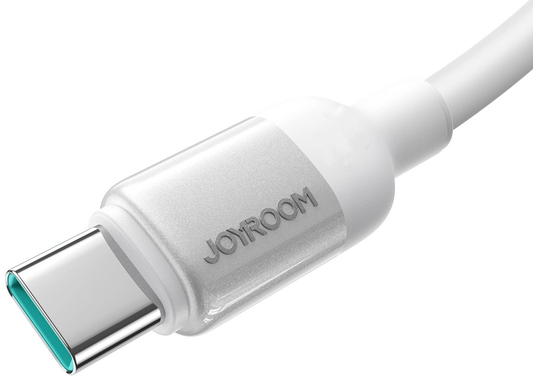USB-A - USB-C Datakabel en Oplaadkabel Joyroom S-A62 Lively, 18W, 1,2m, Wit