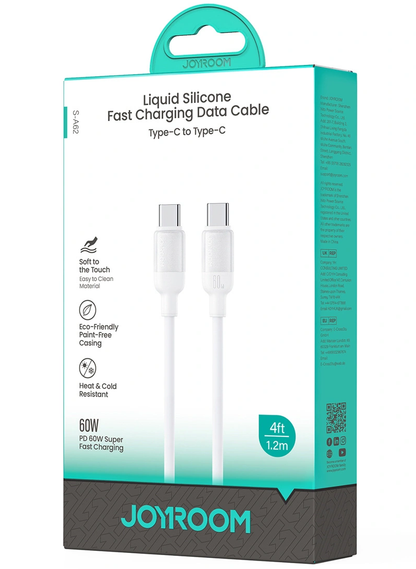 USB-C Data- en Oplaadkabel - USB-C Joyroom S-A62 Lively, 60W, 1,2m, Wit