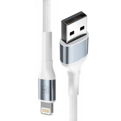Data- en Oplaadkabel USB-A - Lightning 3MK Hyper N, 12W, 2m, Wit